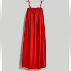 🪅Madewell Red Cotton Flowy Spaghetti Strap Maxi Dress XL